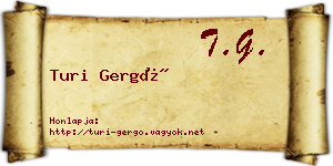 Turi Gergő névjegykártya